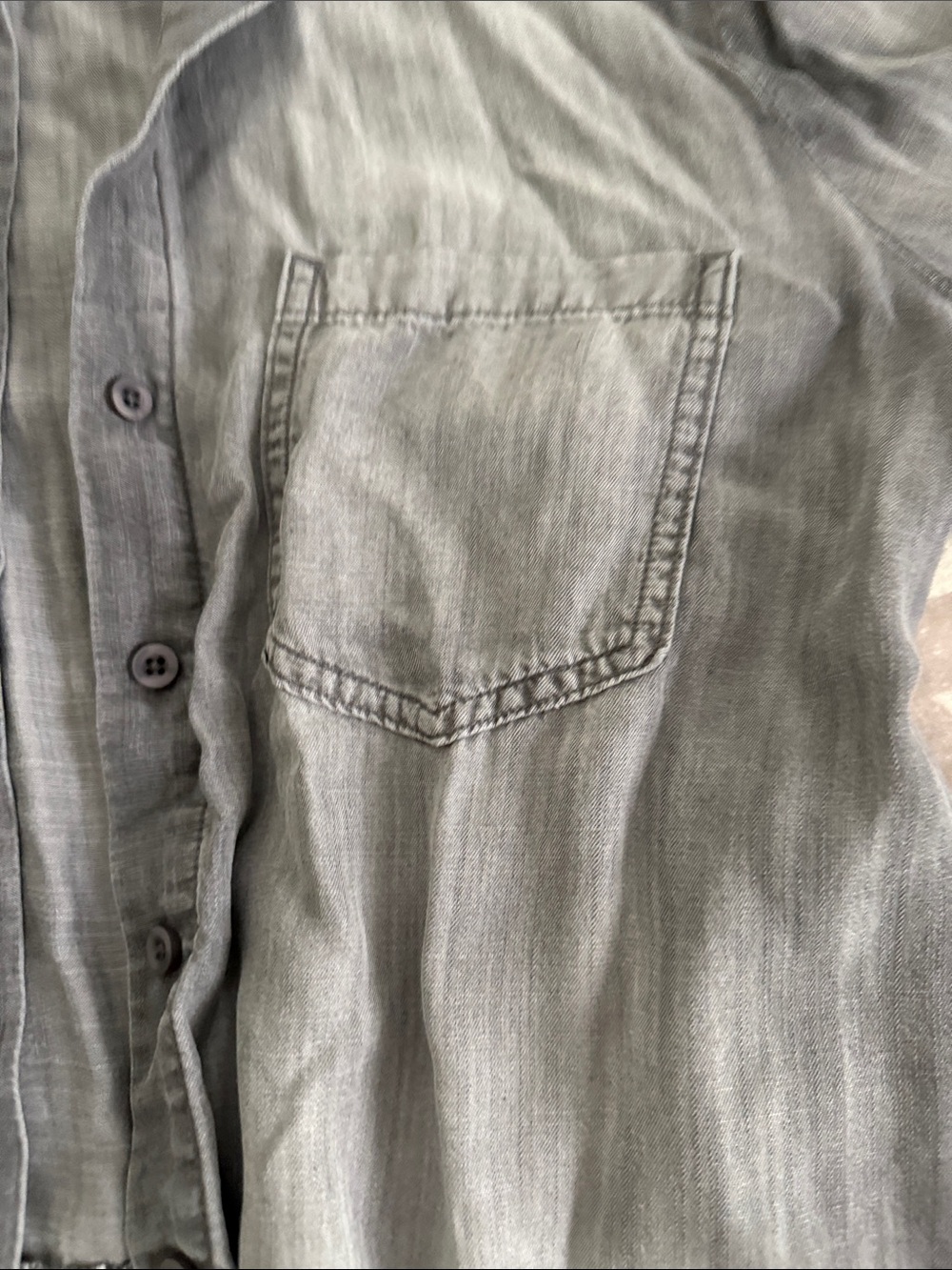 cloth & stone Light Grey chambray denim Button-Up Shirt - Picture 5 of 7